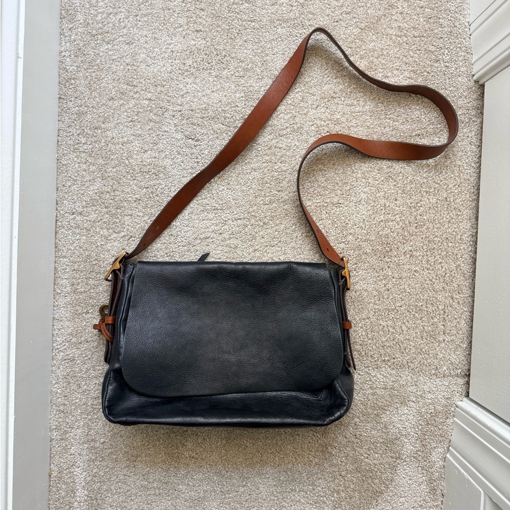 Fossil Black and Brown Crossbody Bag